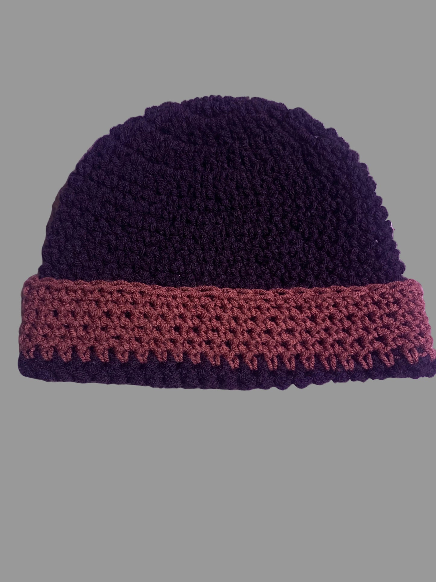 Black & Brown Beanie (Soft Acrylic) Medium - Large