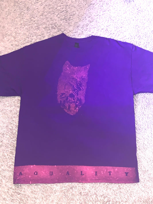 PLUM COLOR (A. Quality Apparel) T-shirt %Cotton Size X-LARGE (HandMade) With Wolf & Bamboo Back.