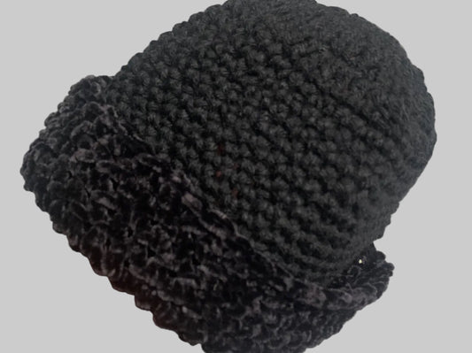Black On Black Beanie for any season Fits M/L/XL Unisex