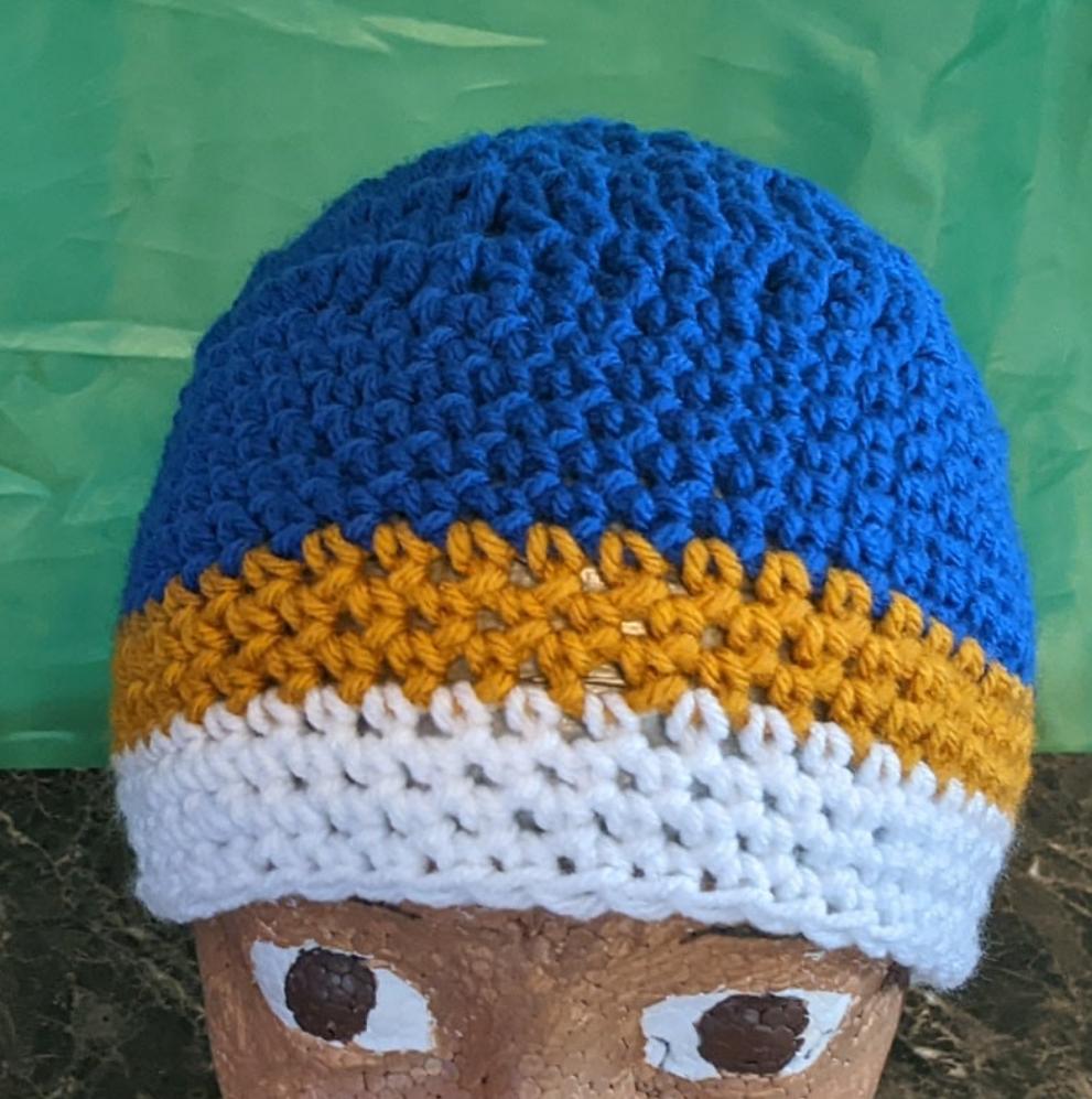 "PRE-ORDER" Blue Gold & White - Beanie/Hat