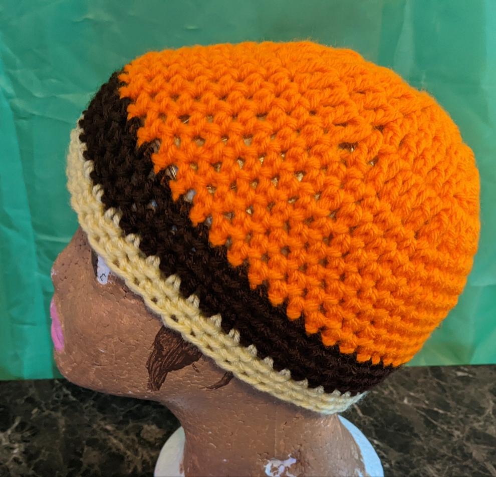 PUMPKIN & CANARY YELLOW BEANIE/HAT