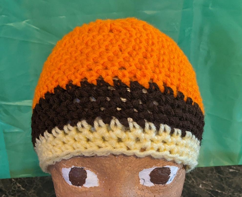 PUMPKIN & CANARY YELLOW BEANIE/HAT