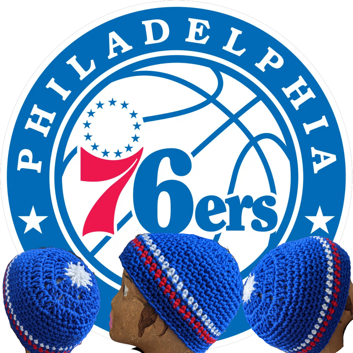 "PRE-ORDERS" 76ers Hat/Beanie (Blue, White & Red)